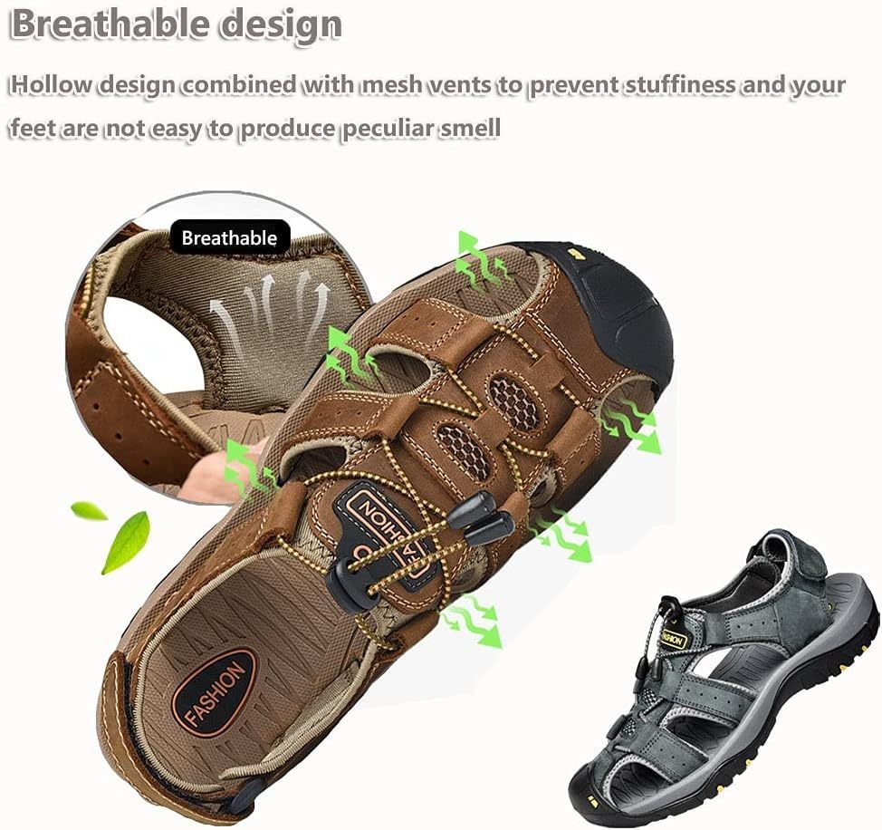 Men's Summer Daily Cowhide Flat Heel Sandals