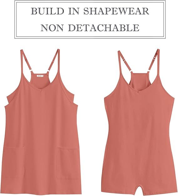 2025 Summer Women's Spaghetti Strap Dress Romper – Built-in Shapewear