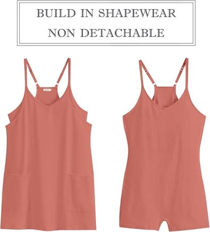 2025 Summer Women's Spaghetti Strap Dress Romper – Built-in Shapewear