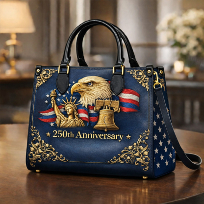 US 250th Anniversary Floral Leather Handbag