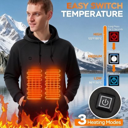 🏆 50K+ SOLD!🔥49% OFF🔥Two-touch LED Controller Smart Heated Hoodie For Men & Women