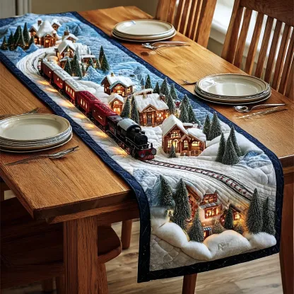 Cozy Soft Artistic Quilted Table Runner