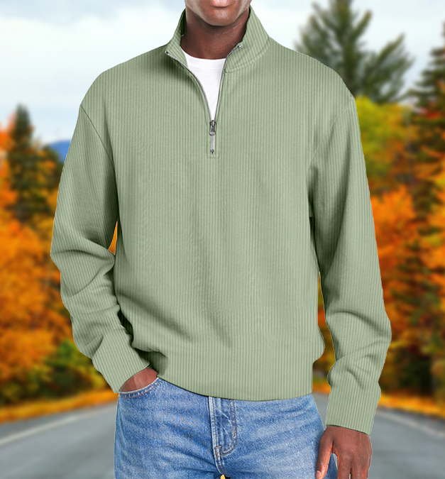 Men’s Fashion Long-Sleeve Zip-Up Slim Fit Casual Jacket