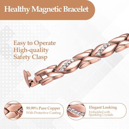 Pure Copper Bracelets for Women,Ultra Magnetic Bracelets for Women with 3500 Gauss Magnets