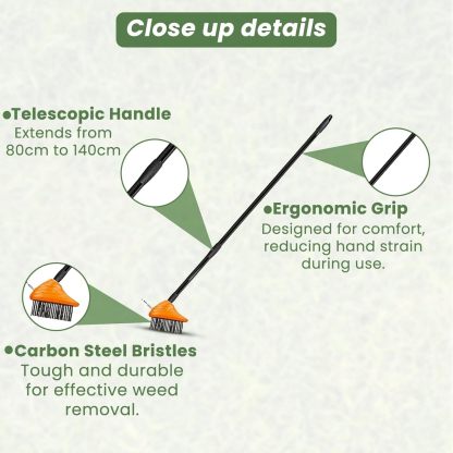 Multifunctional garden weed removal broom three in one