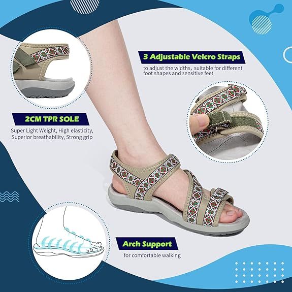 ⏰Promotion 70% OFF -- Orthopedic Sandals - Color Blocking Velcro Sports Sandals