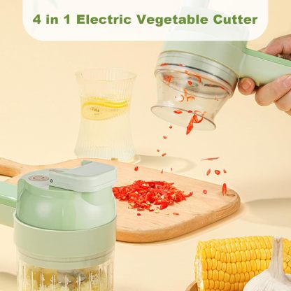 Electric Vegetable Cutter Set - 4 in 1 Portable