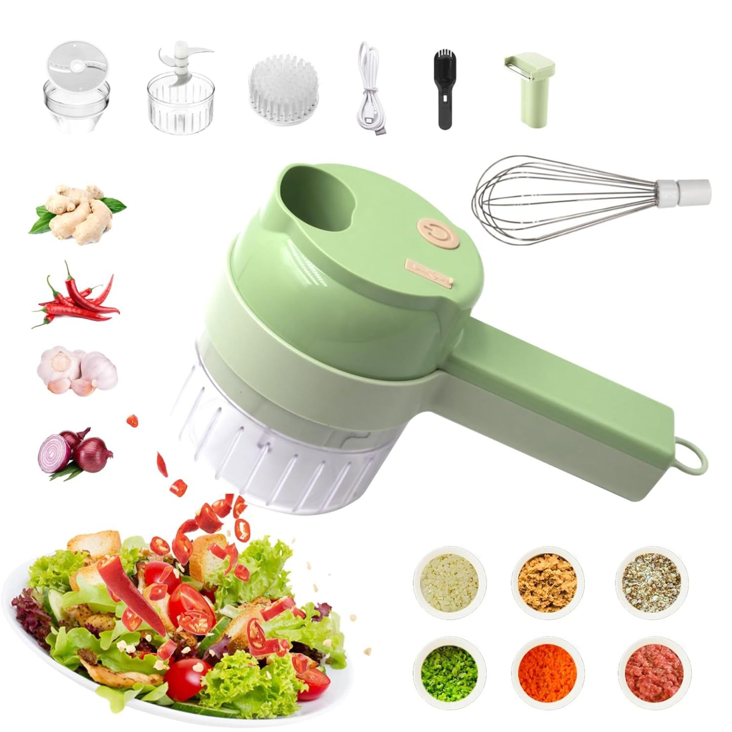 Electric Vegetable Cutter Set - 4 in 1 Portable