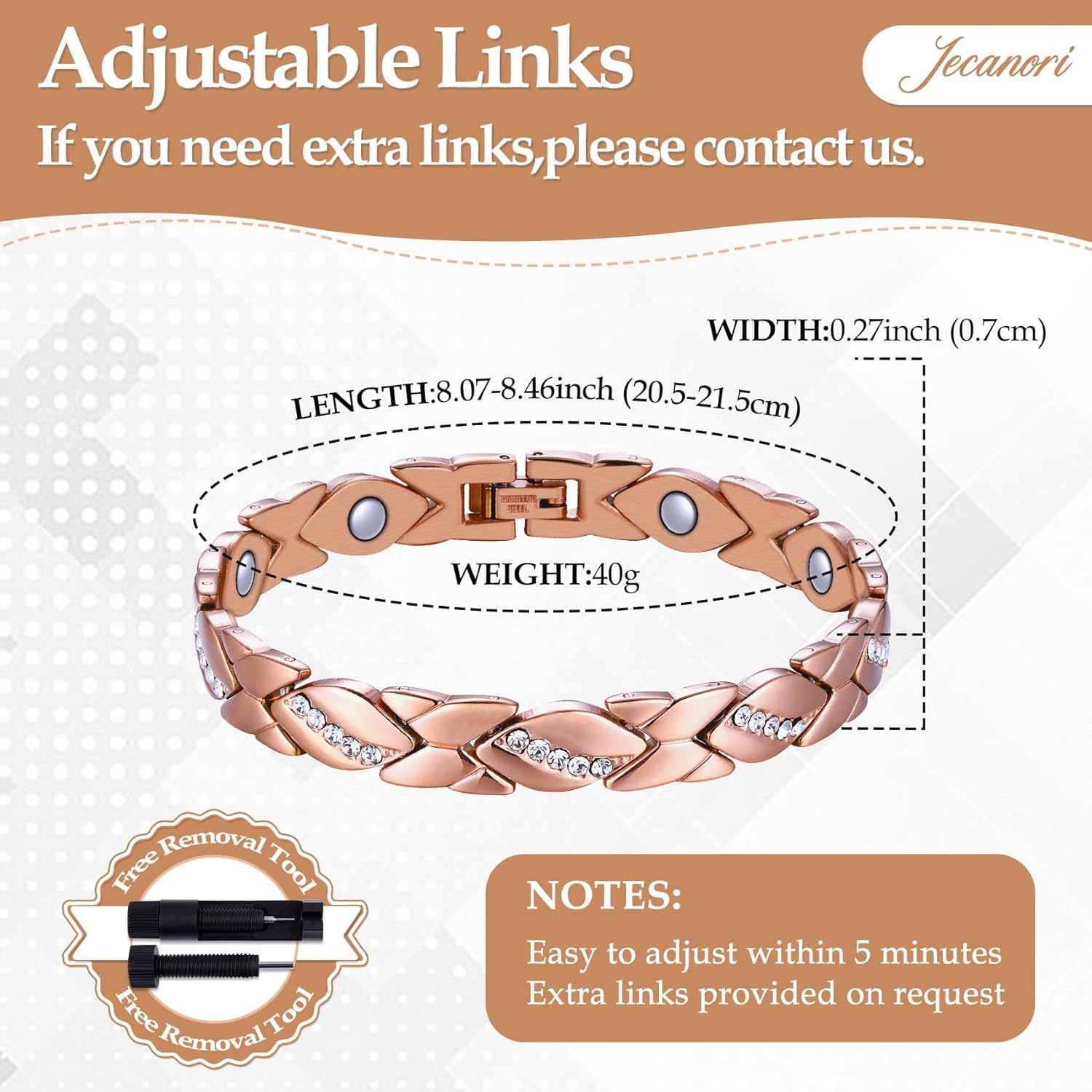 Pure Copper Bracelets for Women,Ultra Magnetic Bracelets for Women with 3500 Gauss Magnets