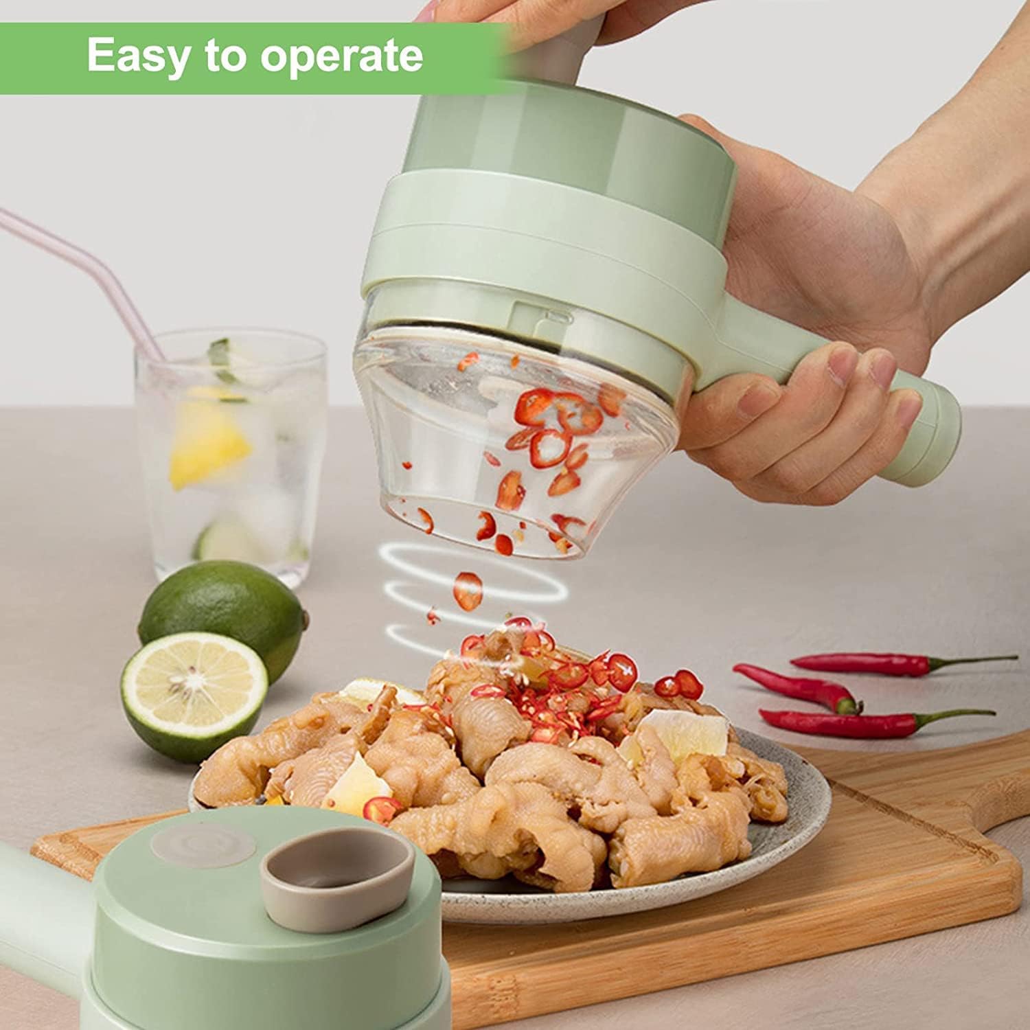 Electric Vegetable Cutter Set - 4 in 1 Portable