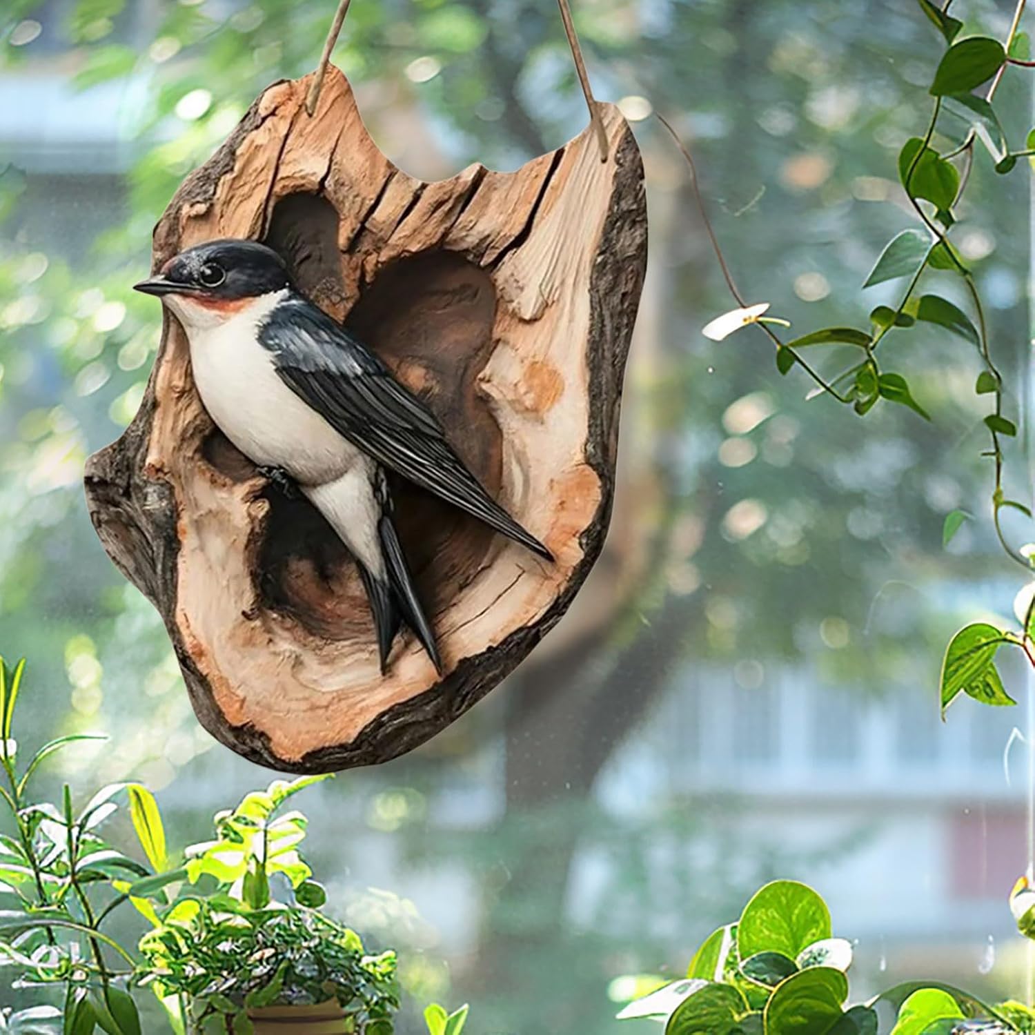Wooden Hanging Bird Ornament for Animal Lovers Gift