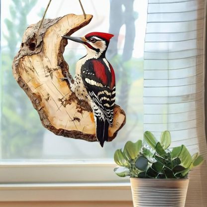 Wooden Hanging Bird Ornament for Animal Lovers Gift