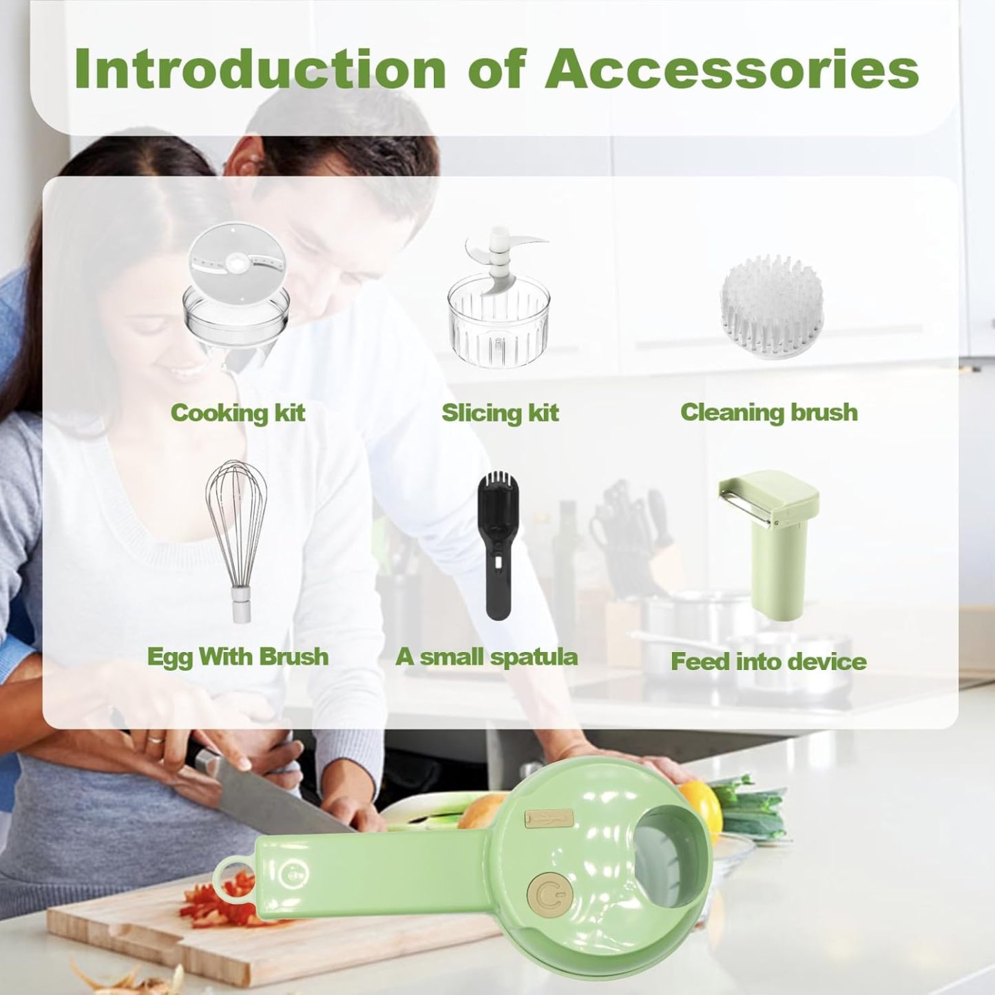 Electric Vegetable Cutter Set - 4 in 1 Portable
