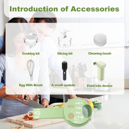 Electric Vegetable Cutter Set - 4 in 1 Portable