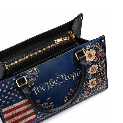 US 250th Anniversary Floral Leather Handbag