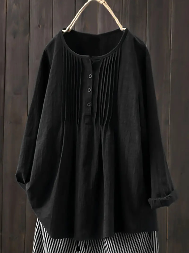Women's Retro Cotton And Linen Casual Shirt