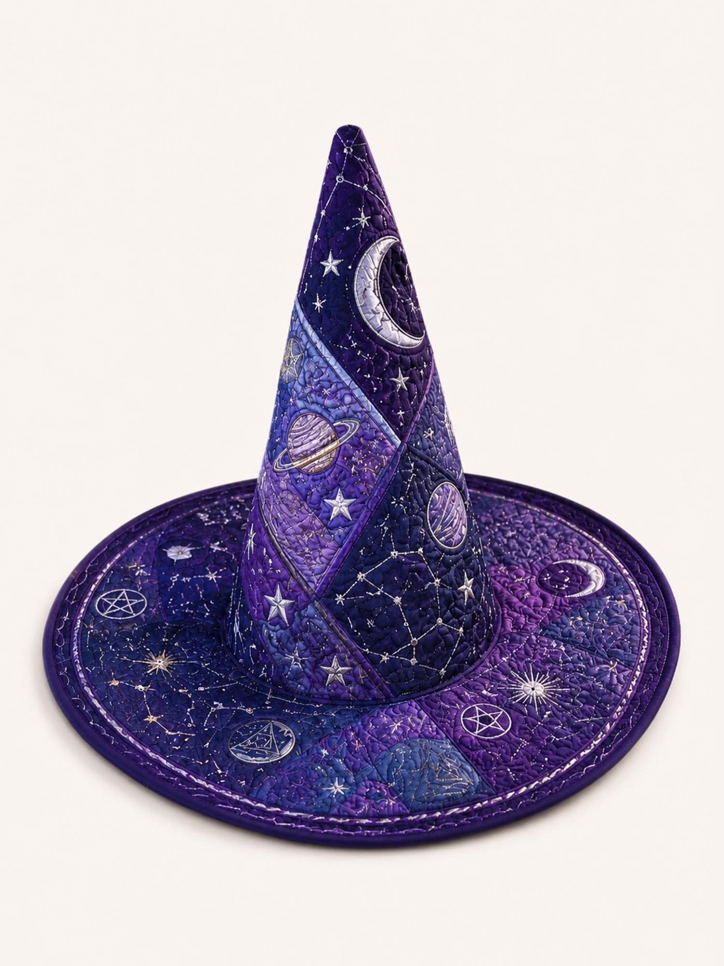 Dark Academia CosmicHandcrafted Quilted Witch Hat
