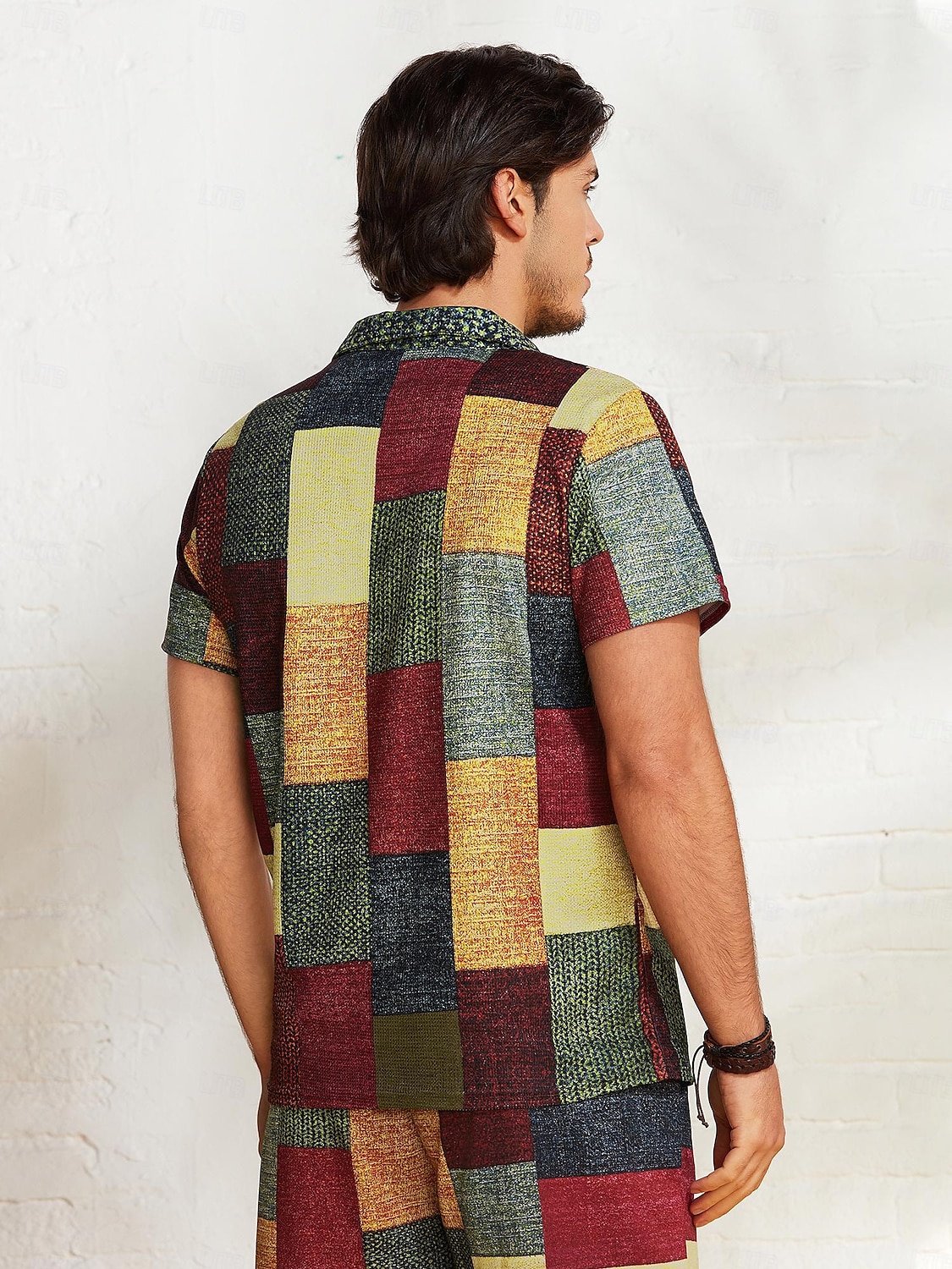 Men's Plaid Waffle Polo Shirts Golf Shirt Short Sleeve Polo Shirts Collared Shirts Vintage Casual Vacation Wear Formal Wear Festival Wear Buttons 3D Print Light Yellow Crystal / Orange Yellow 2025 - $22.99 &ndash;P4