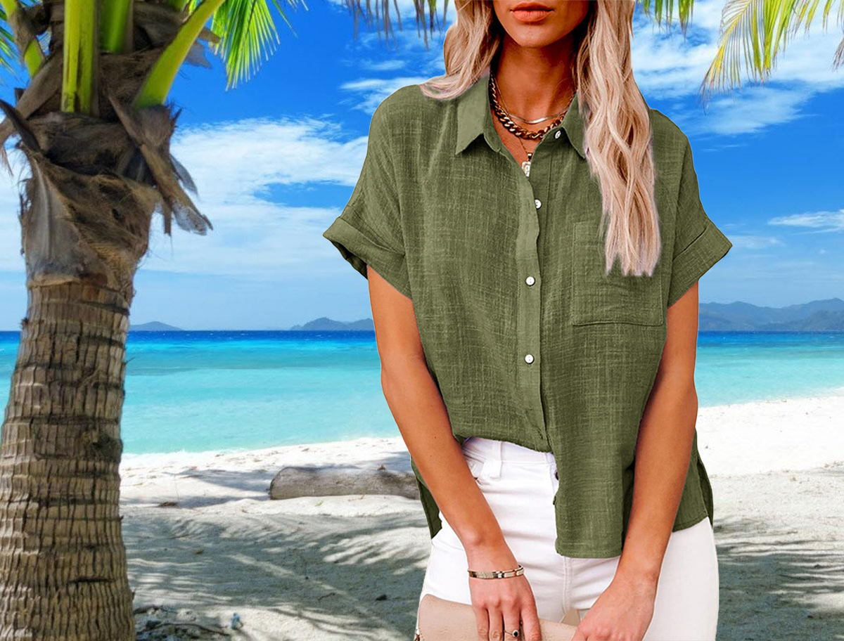 Women's Elegant, Simple, and Casual Loose-Fit Shirt for Summer