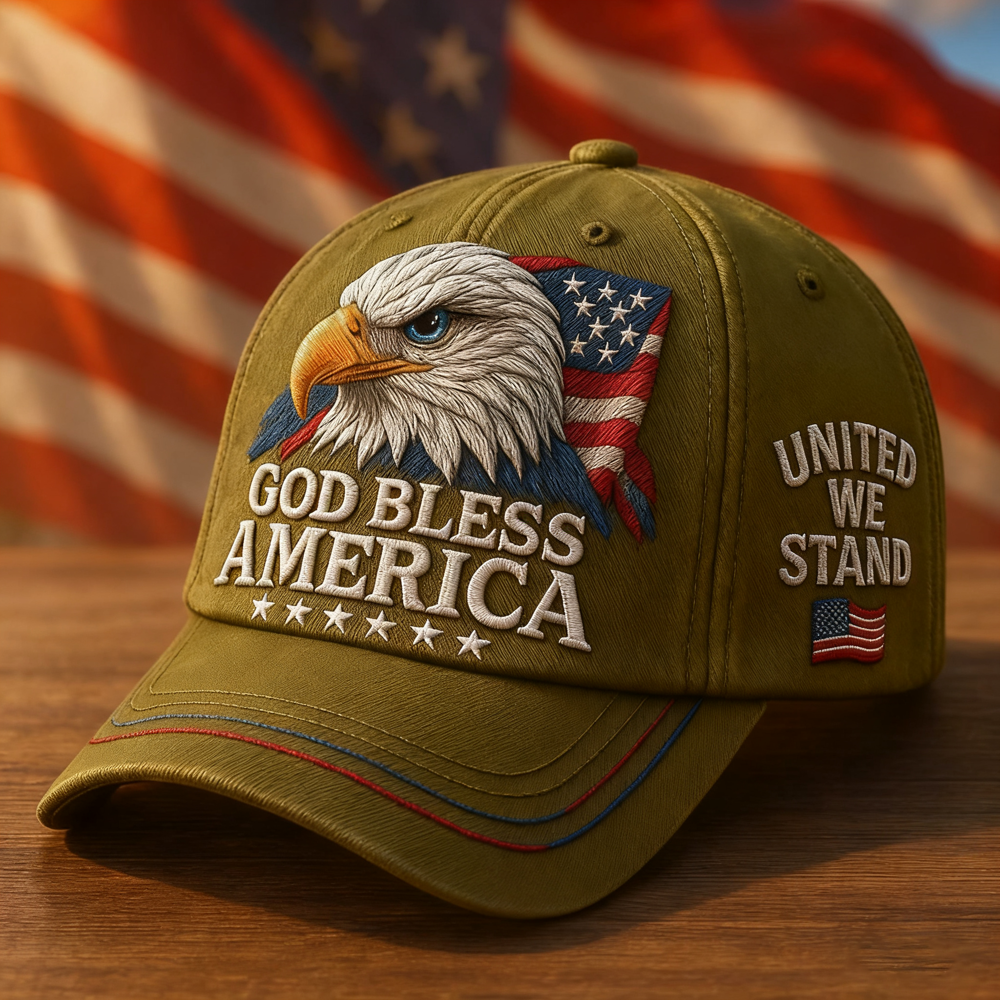 Eagle-God Bless America Casual Prints Hat