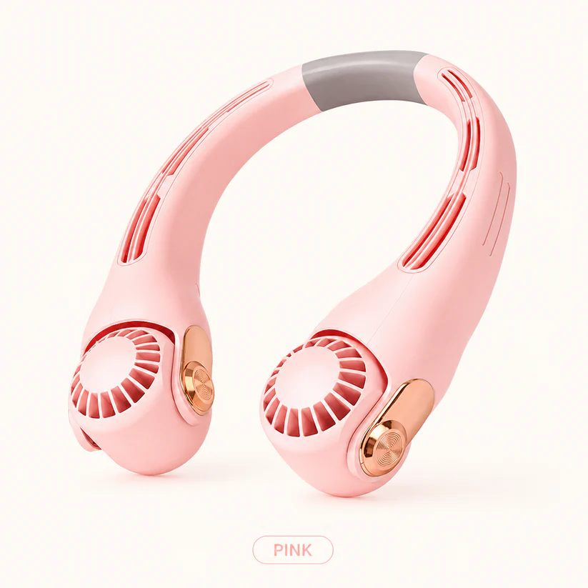 ❄️ Portable Neck Fan - 3-Sec Instant Cooling, 360° Rotating Head, 3-Speed Airflow