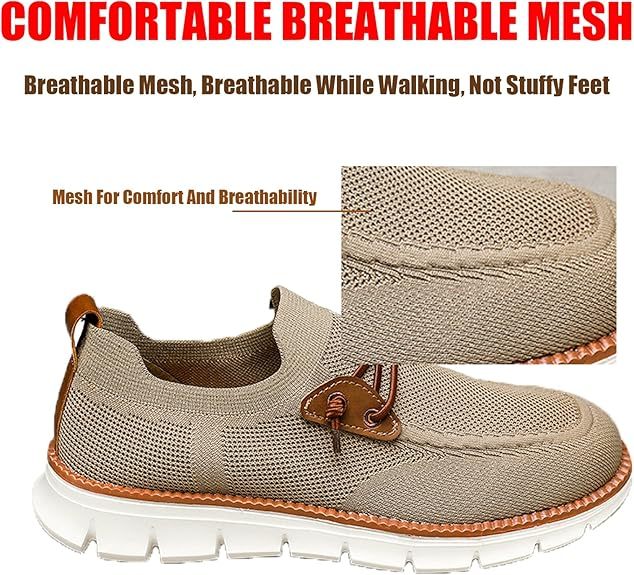 Men's Lace Up Oxford Shoes,Casual Mesh Walking Shoes Comfortable Sneakers