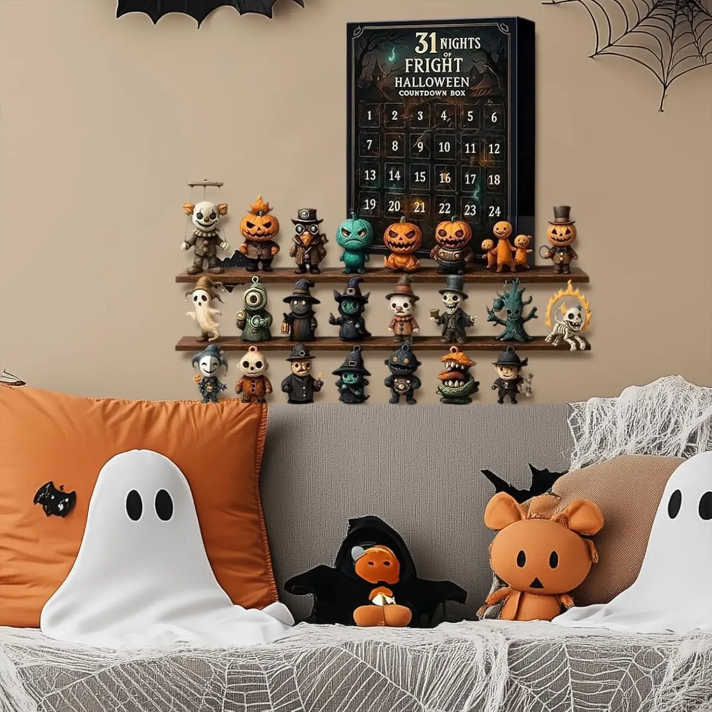 🔥LAST DAY 49% OFF - 👻31 Nights of Fright – Halloween Countdown Box with Figurines