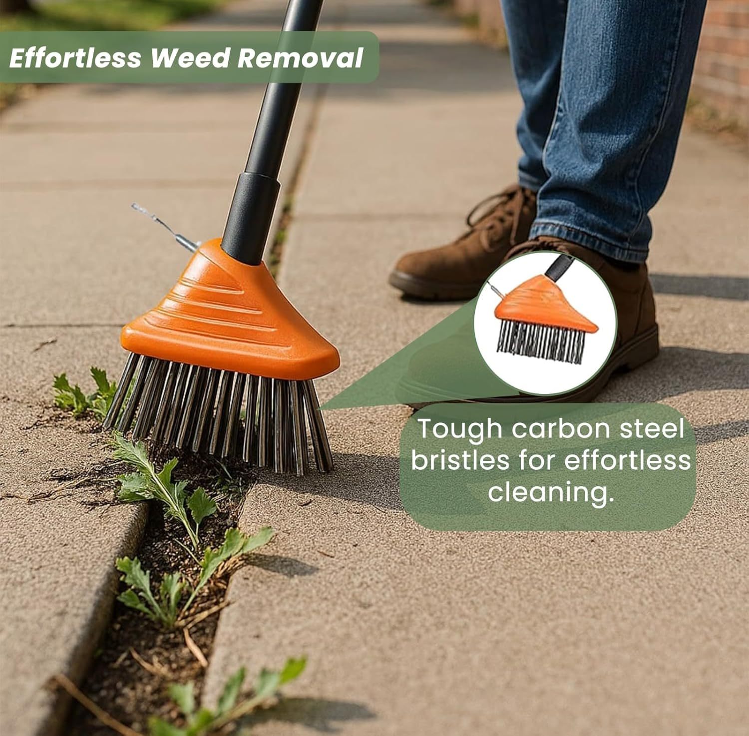 Multifunctional garden weed removal broom three in one