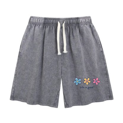 Women's Soft Cotton Blend Washed Floral Shorts, Casual Summer Travel Streetwear Bottoms(Buy 2 Free Shipping)