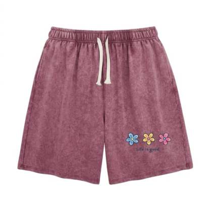 Women's Soft Cotton Blend Washed Floral Shorts, Casual Summer Travel Streetwear Bottoms(Buy 2 Free Shipping)