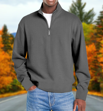 Men’s Fashion Long-Sleeve Zip-Up Slim Fit Casual Jacket