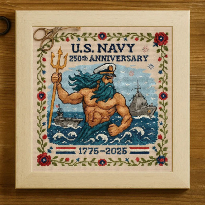 America's 250th Anniversary Cross-Stitch Photo Frame