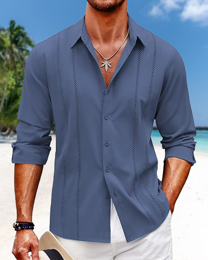 Men’s Wrinkle-Free Cotton Long-Sleeve Shirt