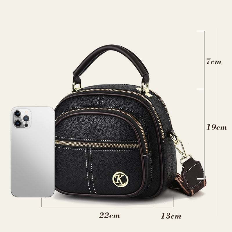 🛫Classic Multifunctional Compartments Adjustable Wide Shoulder Strap Leather Crossbody Bag