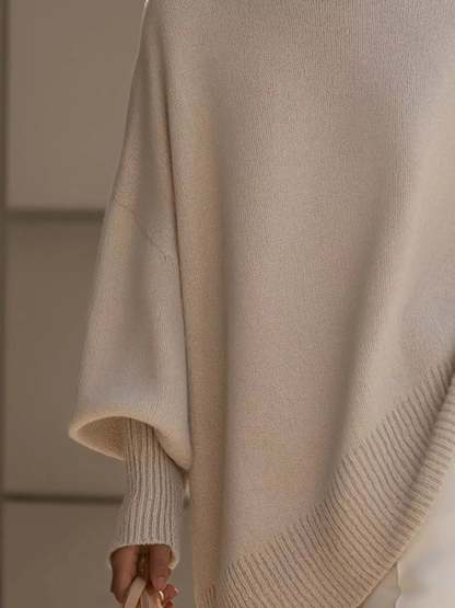 Oversized Batwing Sleeve Round Neck Sweater