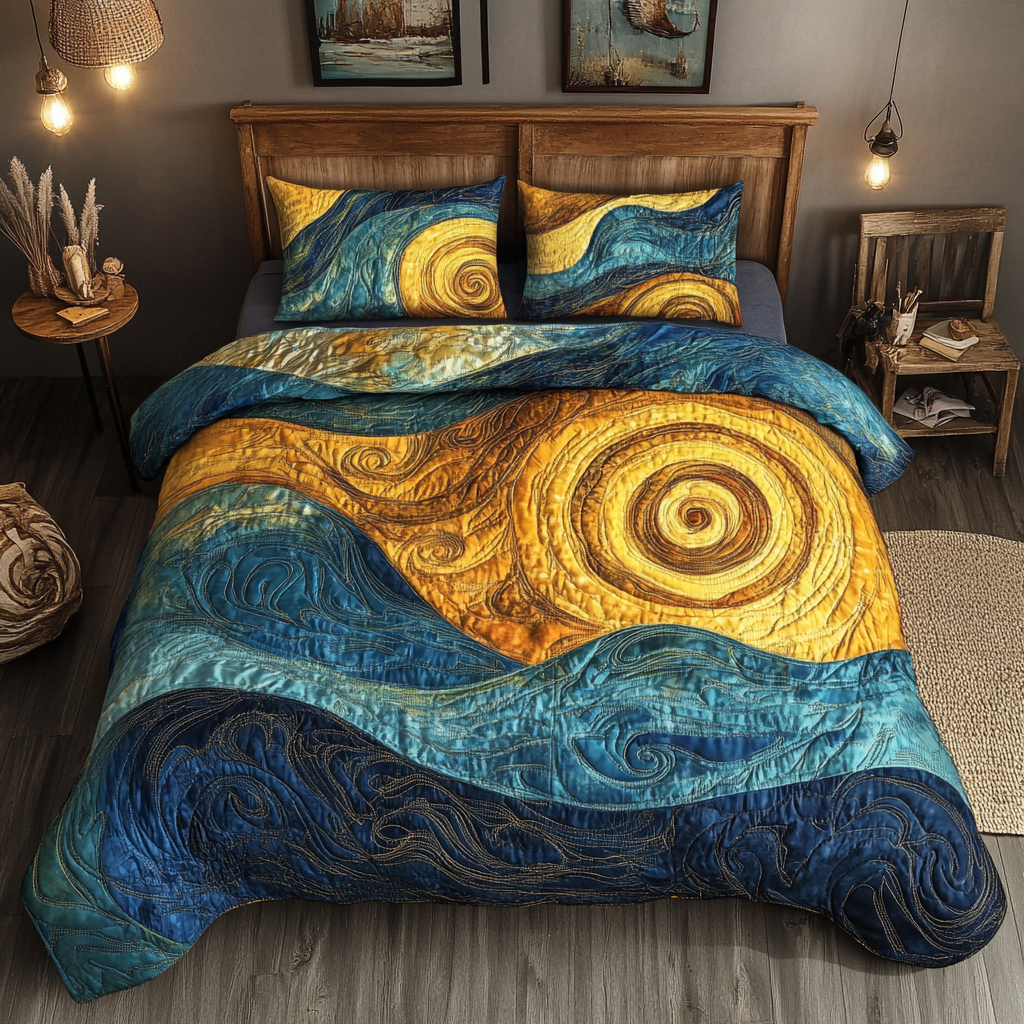 Sunshine 3-Piece Quilted Bedding Set NCU0VT106
