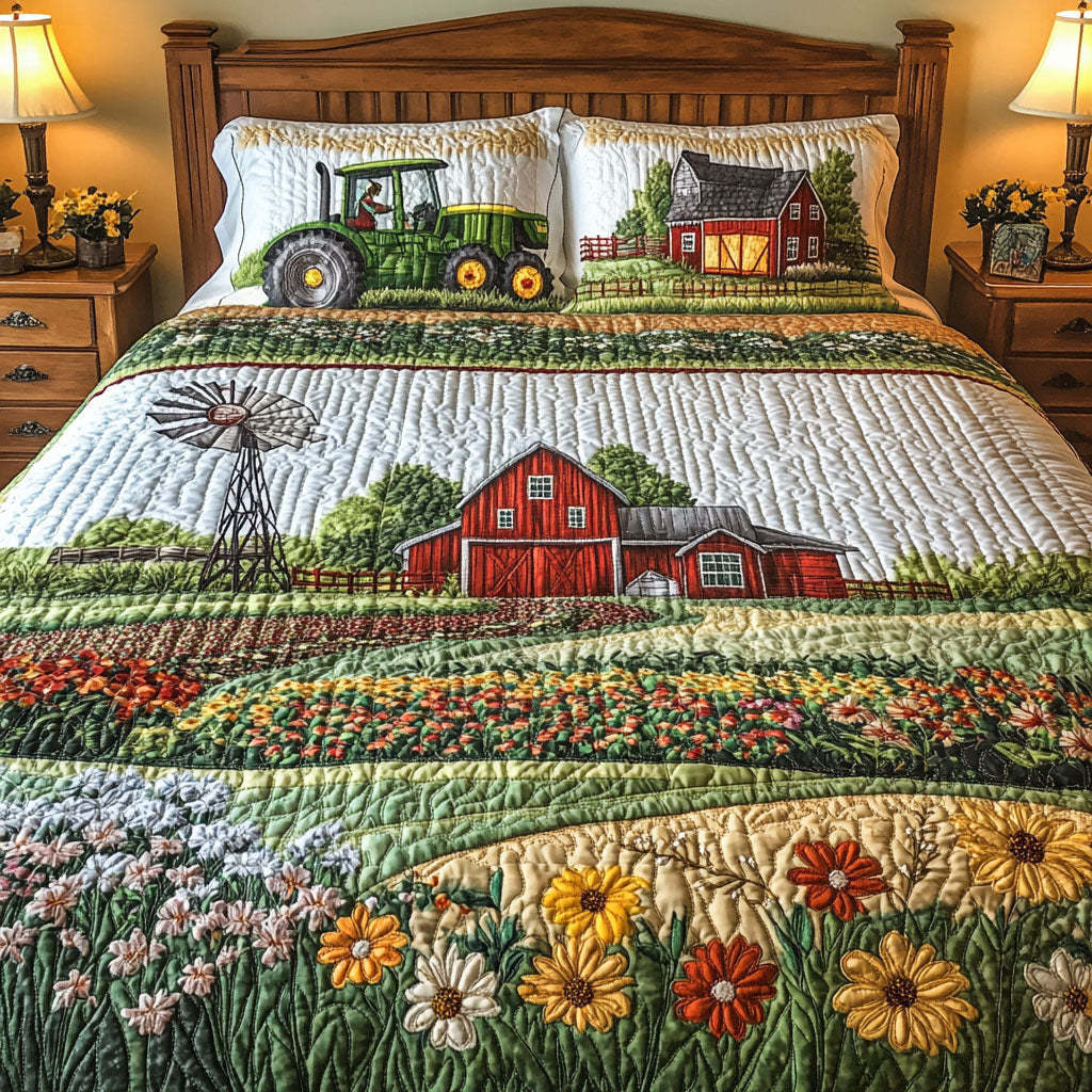 Farm 3-Piece Quilted Bedding Set NCU0VT141