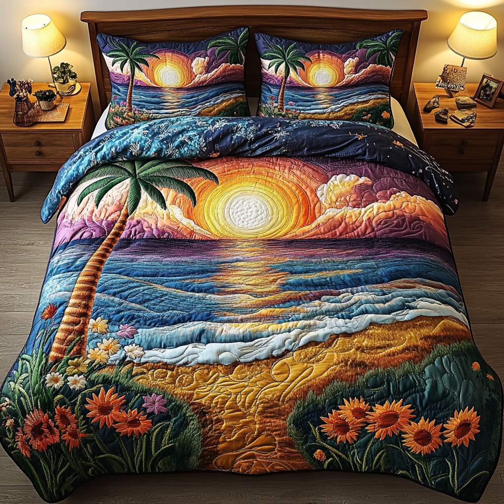 Ocean 3-Piece Quilted Bedding Set NCU0VT134