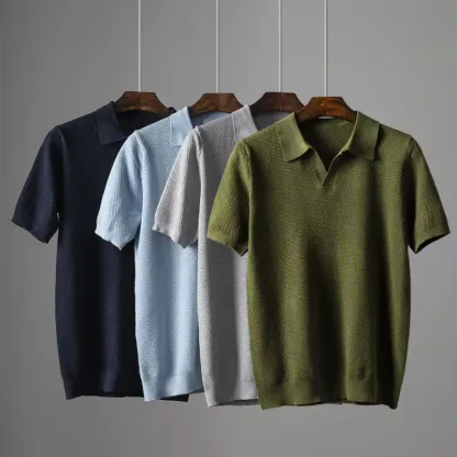 Summer Men's Breathable Casual Short Sleeve Polo Shirt