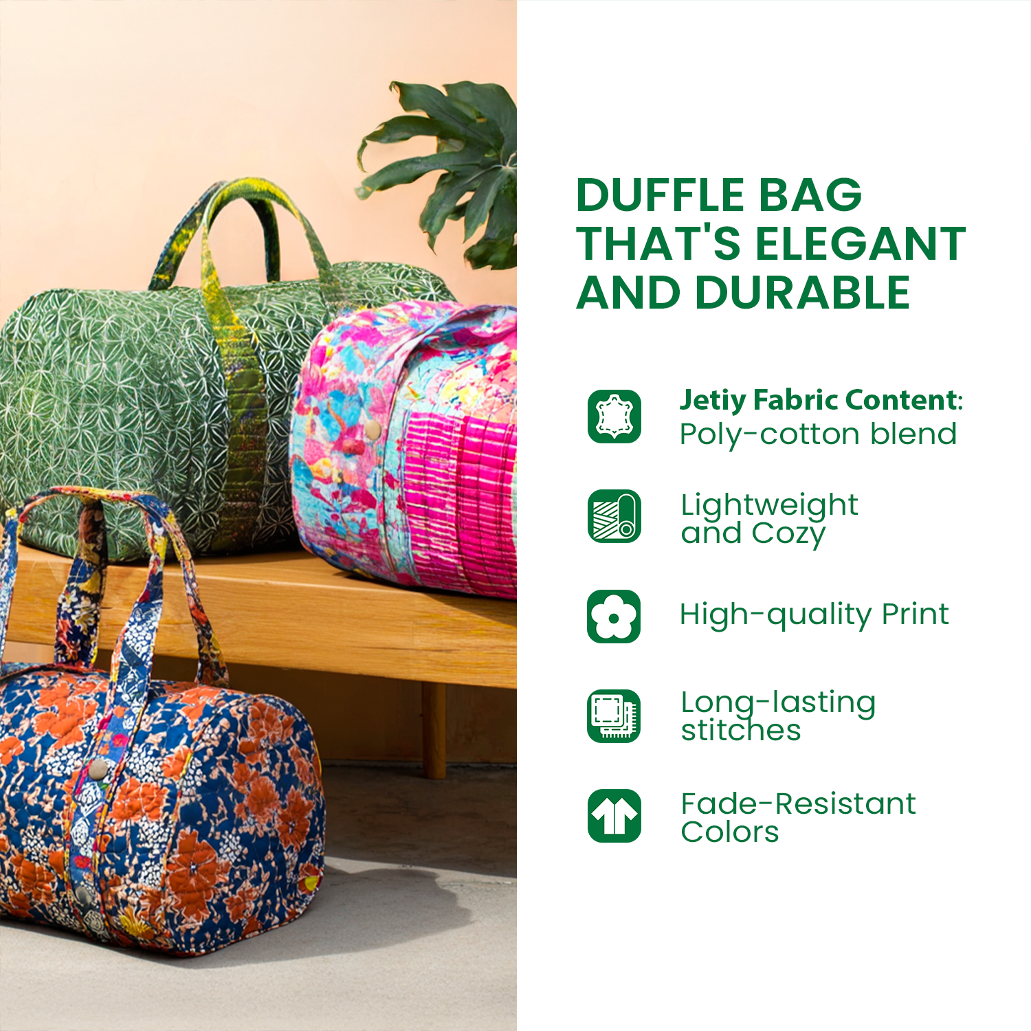 Joyful Miles Quilted Duffle Bag NCU0PT8950