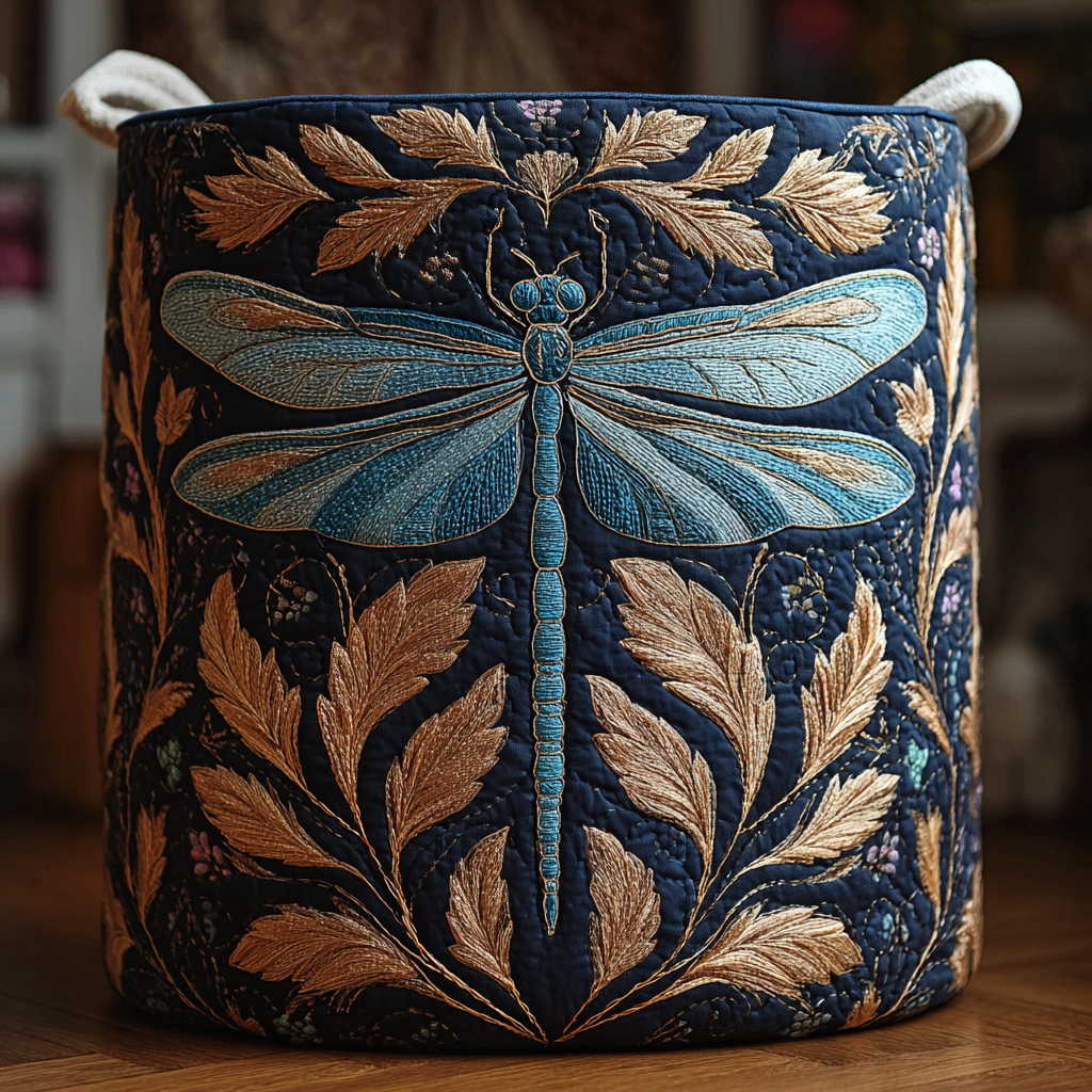 Colorful Dragonfly Quilted Laundry Basket NCU0DDK1159
