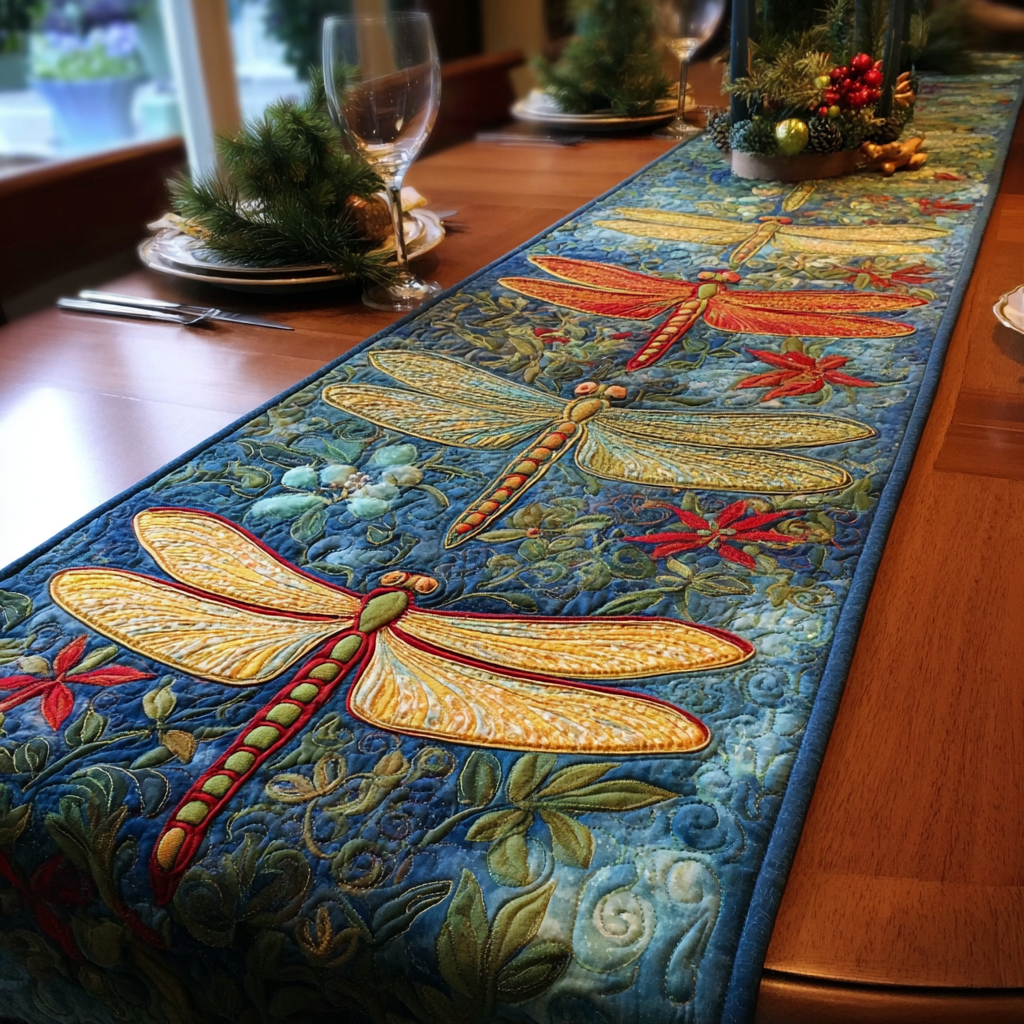 Dragonfly Quilted Table Runner NCU0QN052