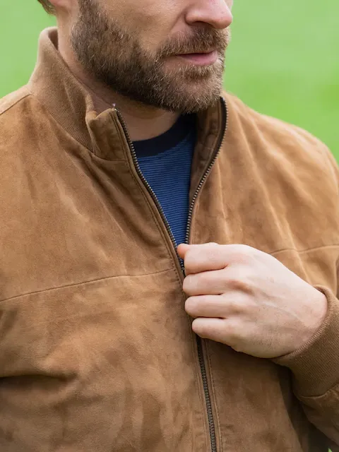 Premium Suede Bomber Jacket &ndash; Timeless Style