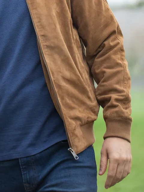 Premium Suede Bomber Jacket &ndash; Timeless Style