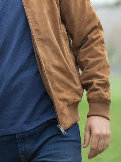 Premium Suede Bomber Jacket – Timeless Style