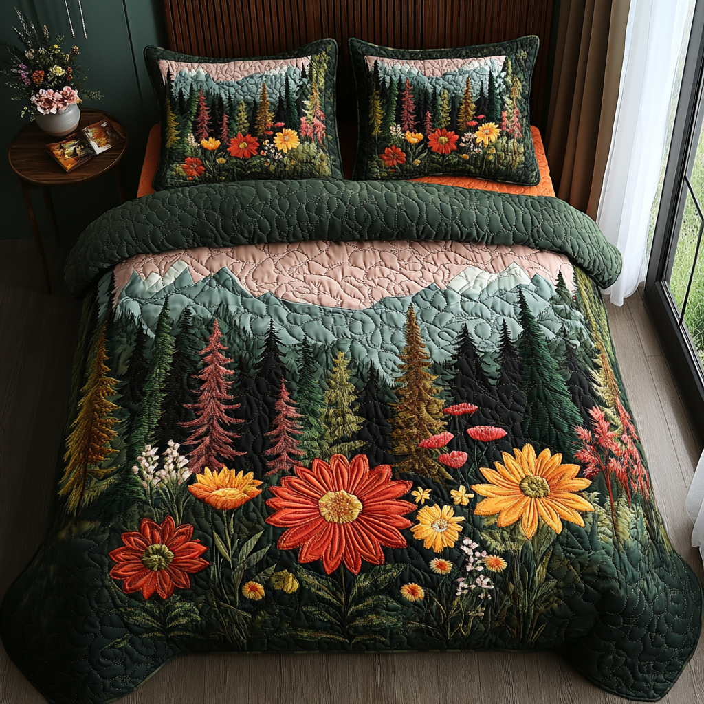 Woodland 3-Piece Quilted Bedding Set NCU0VT144