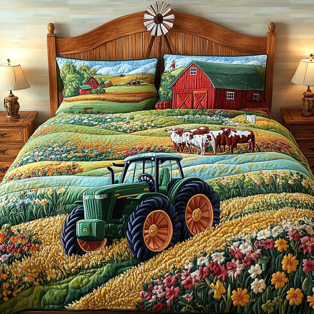 Farm 3-Piece Quilted Bedding Set NCU0VT141