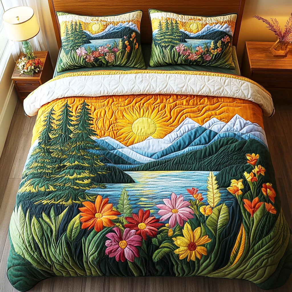 Woodland 3-Piece Quilted Bedding Set NCU0VT144