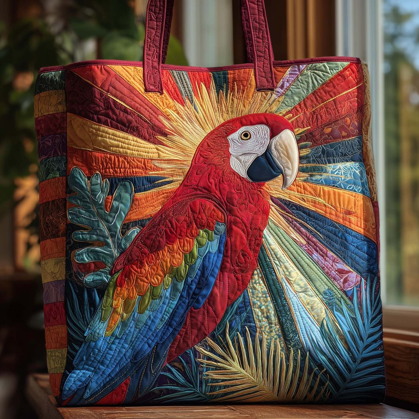 Parrot Paradise Quilted Tote Bag GFTOHD8861