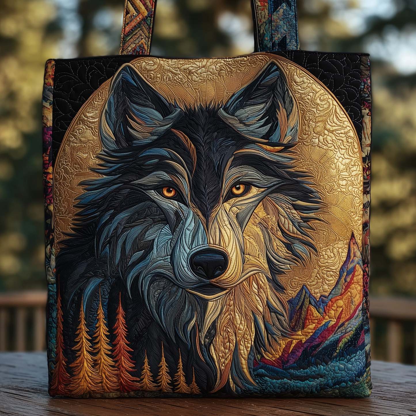 Wolf Quilted Tote Bag GFTOMA2464